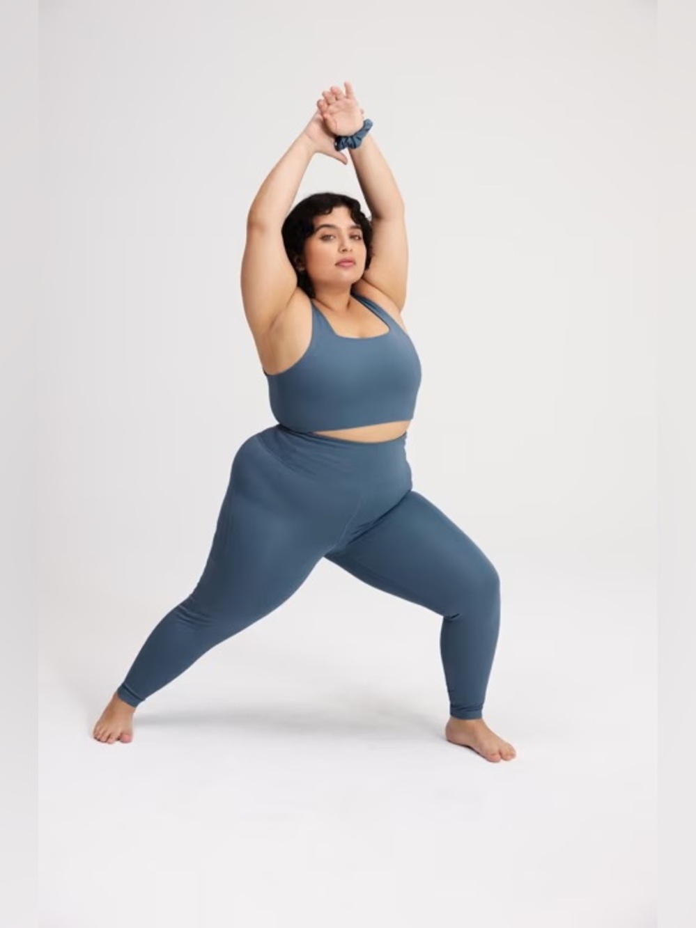 Girlfriend collective High-waisted compressive blue leggings, Size S